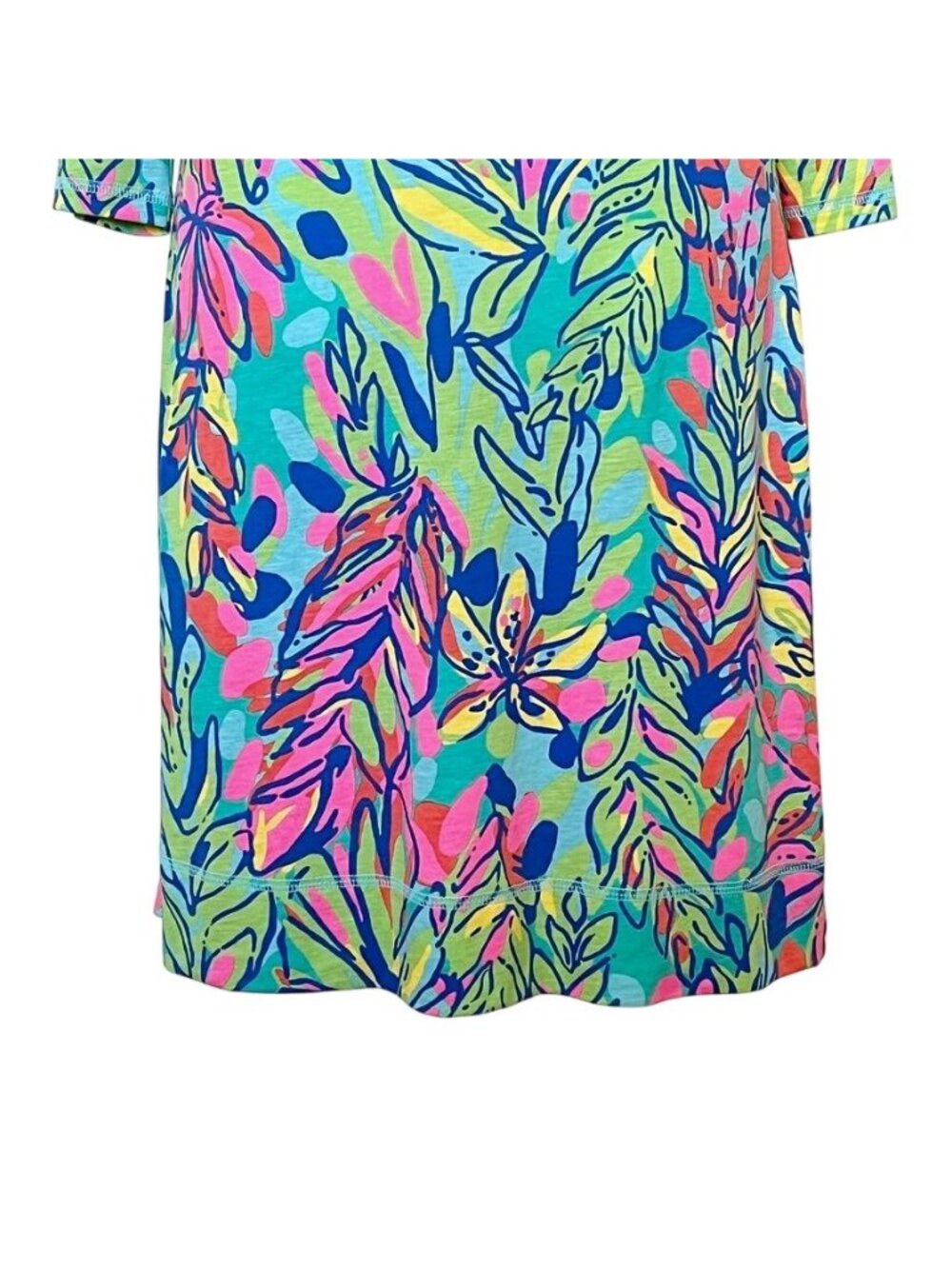 Lilly Pulitzer Allesia Palmetto Dress Size S Pima Cotton 3/4 Sleeve Henley - Picture 3 of 13